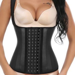 Body shaper 25 steel bones Latex Vest waist trainer with straps